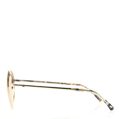 Chanel Round Mirror Sunglasses 4206 Gold 3 of 8