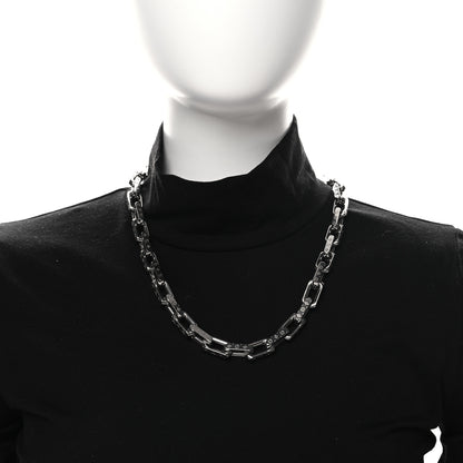 Louis Vuitton Monogram Chain Necklace Silver 2 of 5