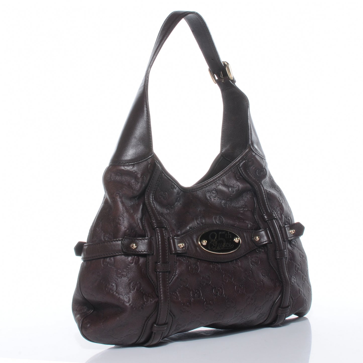 Guccissima GG 85th Anniversary Horsebit Hobo Brown