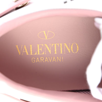 Valentino Garavani Calfskin Womens Backnet Sneakers 38 White Water Rose 8 of 9