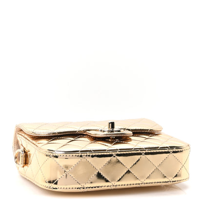 Chanel Mirror Calfskin Metallic Calfskin Quilted Hollywood Boulevard Flap With Star Coin Purse Gold 4 of 10