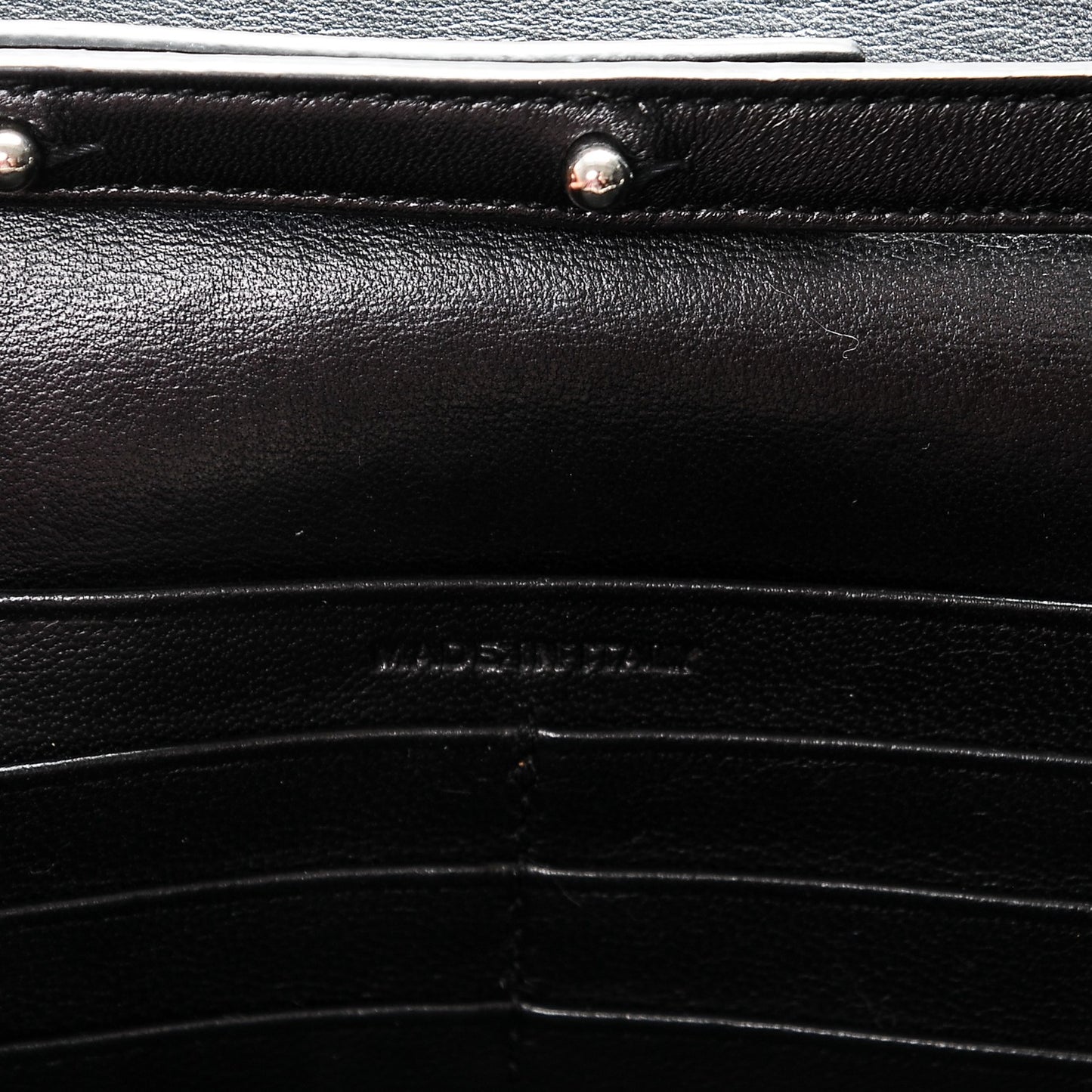 Calfskin Crocodile Embossed Monogram Chain Wallet Nero Black
