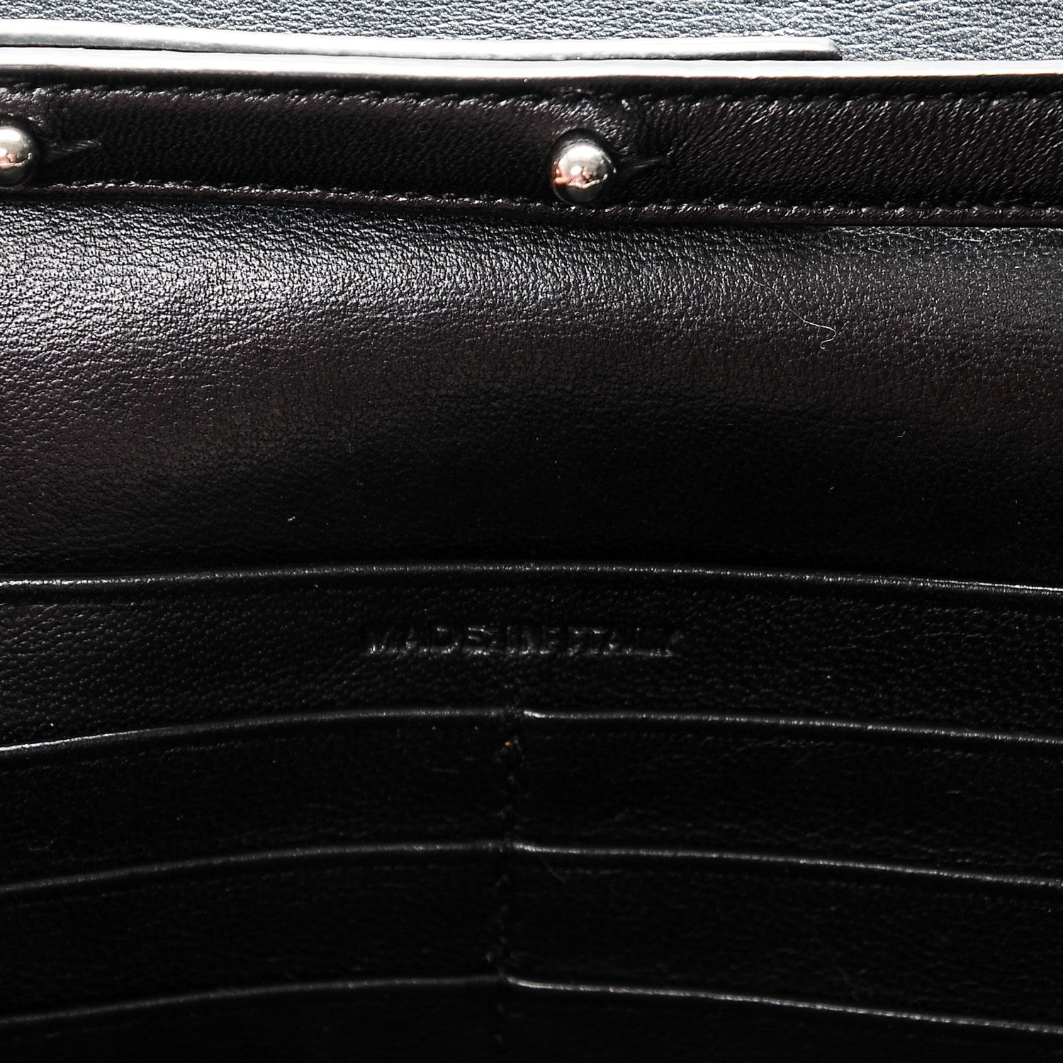 Saint Laurent Calfskin Crocodile Embossed Monogram Chain Wallet Nero Black 7 of 8