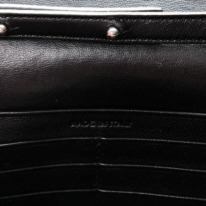 Saint Laurent Calfskin Crocodile Embossed Monogram Chain Wallet Nero Black 7 of 8