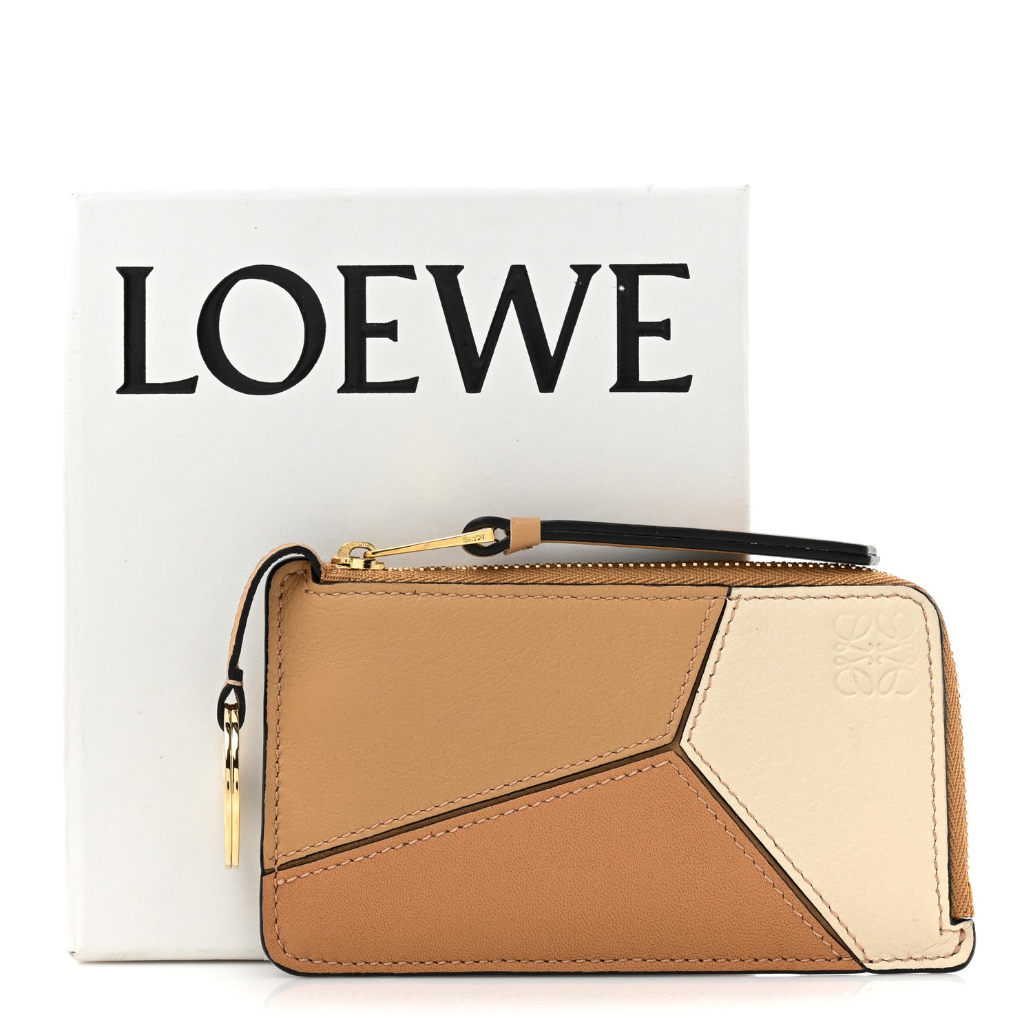 Loewe Calfskin Puzzle Colorblock Coin Card Holder Dune 11 of 11