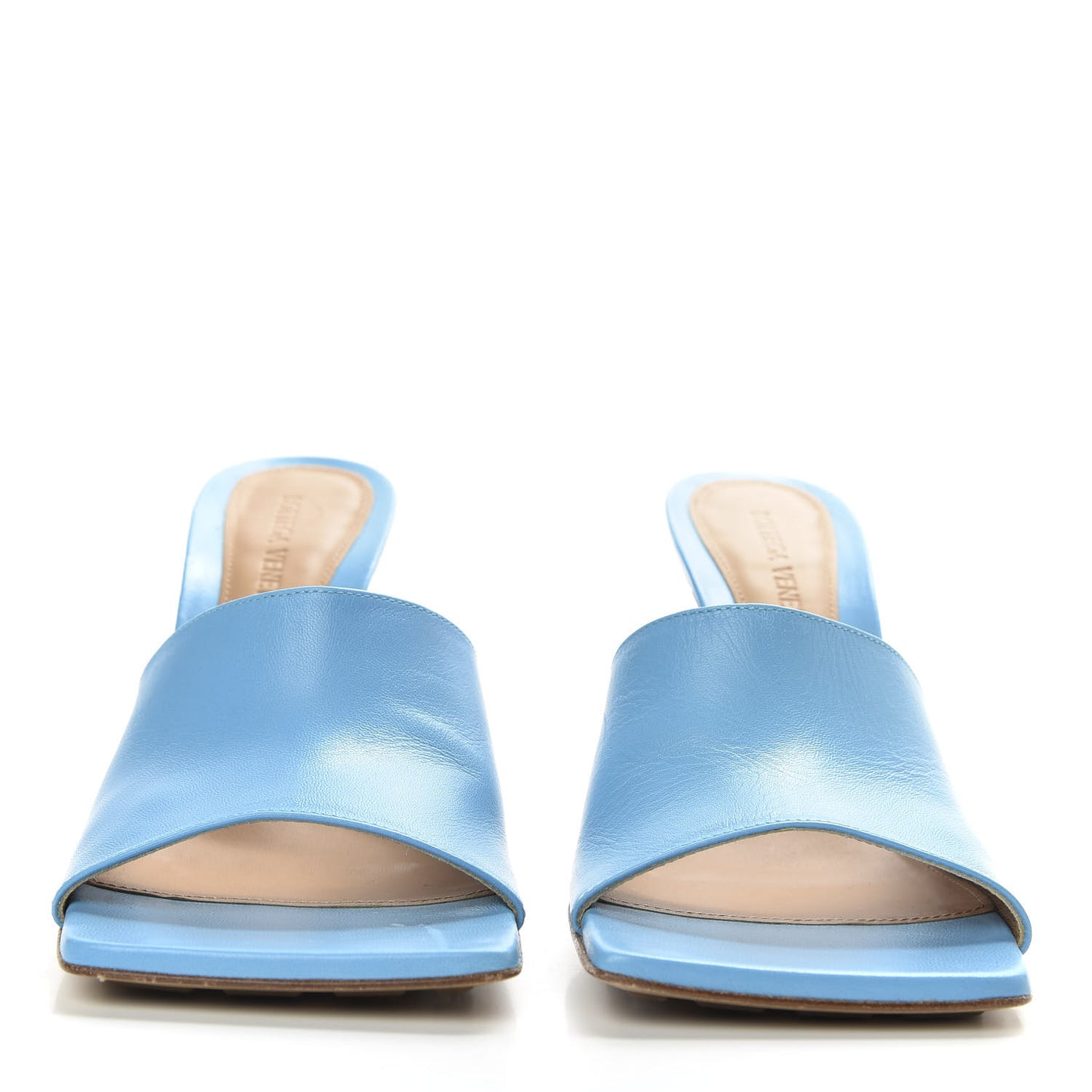 Lambskin Stretch Mule Sandals 39 Sky Blue