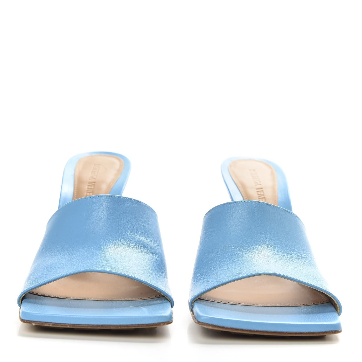 Bottega Veneta Lambskin Stretch Mule Sandals 39 Sky Blue 2 of 8
