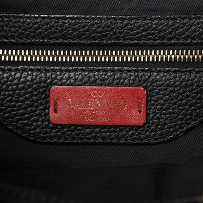 Valentino Garavani Pebbled Calfskin Rockstud Drawstring Backpack Black 8 of 11