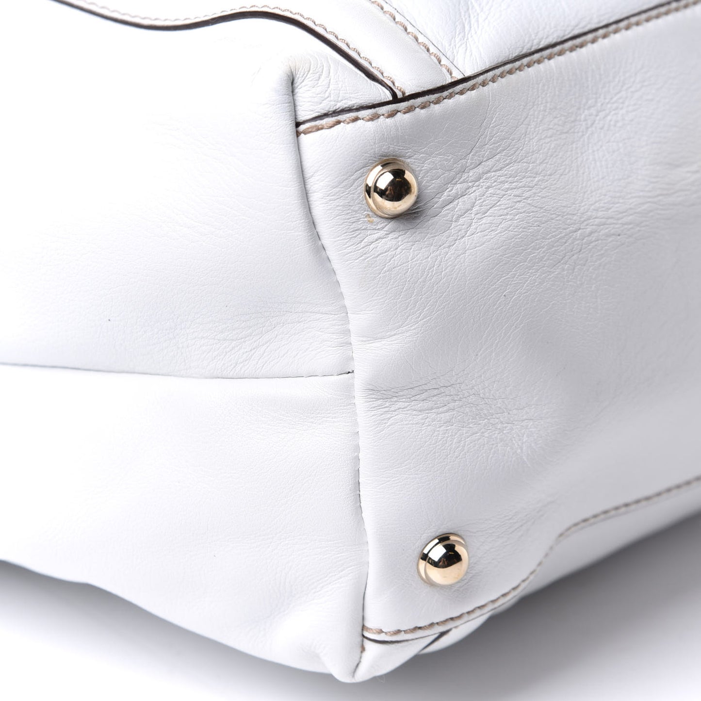 Calfskin Large Britt Shoulder Bag Off White