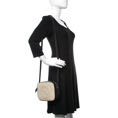 Gucci Dollar Calfskin Bi-Color Small Soho Disco Bag Mystic White Black 2 of 10