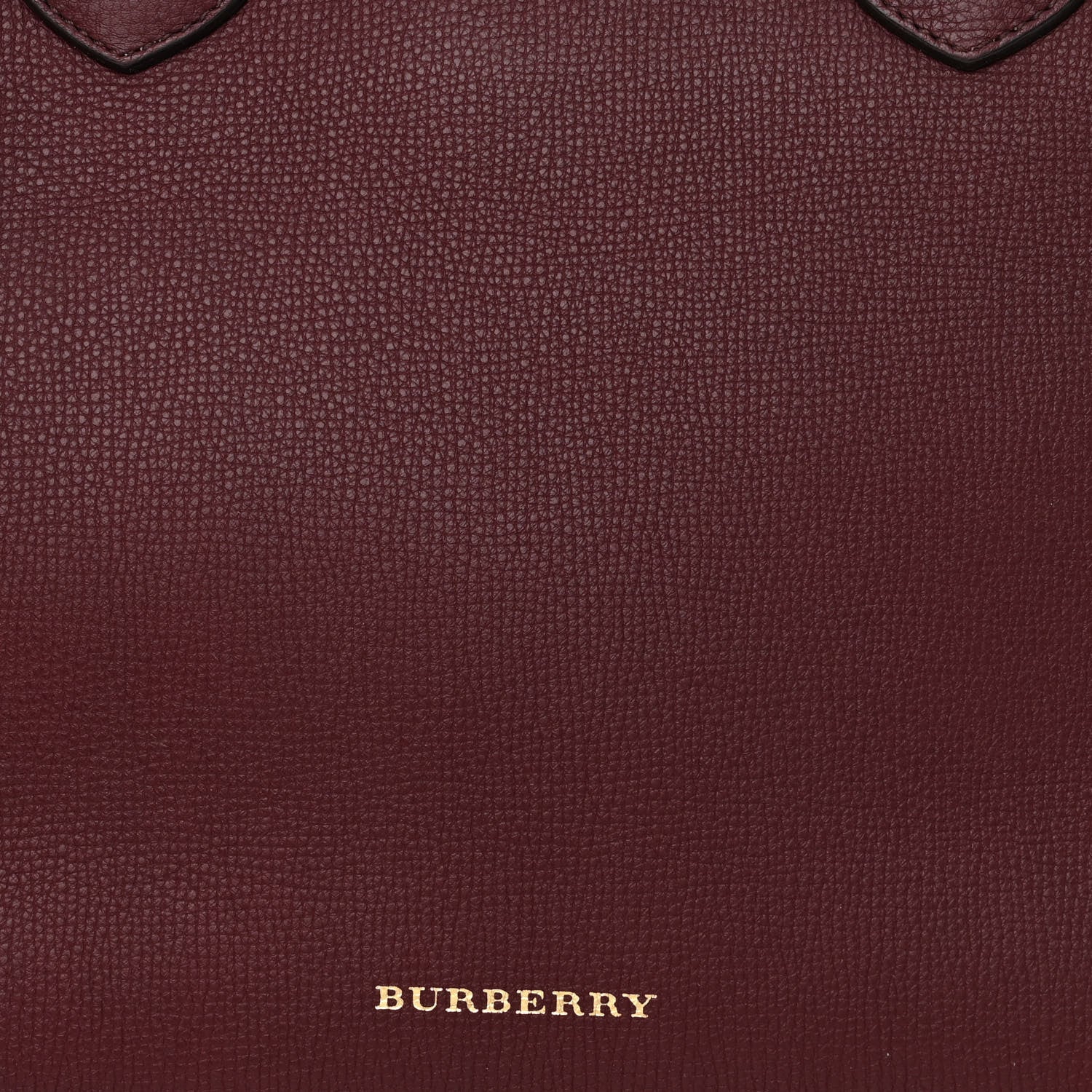 Burberry Grainy Calfskin House Check Medium Banner Tote Mahogany Red 10 of 17