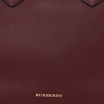 Burberry Grainy Calfskin House Check Medium Banner Tote Mahogany Red 10 of 17