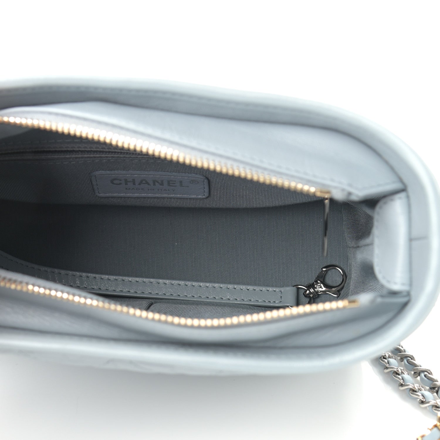 Chanel Aged Calfskin Quilted Small Gabrielle Hobo Light Blue 5 of 11