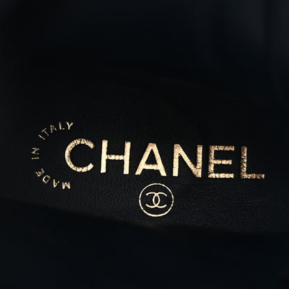 Chanel Lambskin Calfskin Quilted Lace Up Combat Boots 39 Navy Black 8 of 11