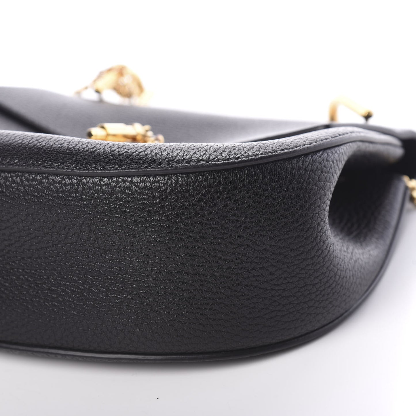 Grained Lambskin Drew Shoulder Bag Black