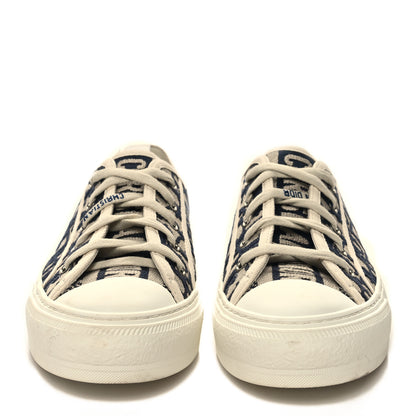 Christian Dior Canvas Oblique Walk'N'Dior Low Top Sneakers 37.5 Deep Blue 2 of 10
