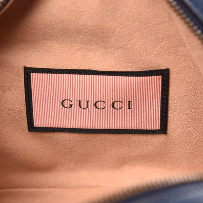 Gucci Calfskin Matelasse GucciGhost Small GG Marmont Chain Shoulder Bag Blue Agata Hibiscus Red 6 of 8