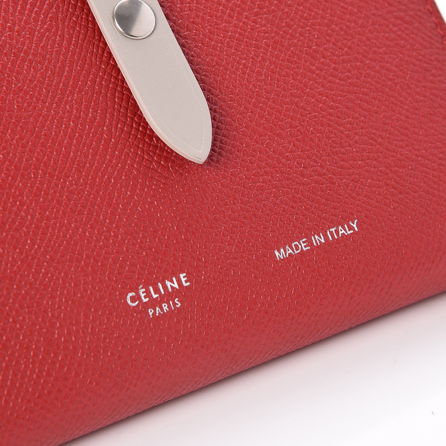 Celine Grained Calfskin Medium Multifunction Strap Wallet Pop Red 6 of 7