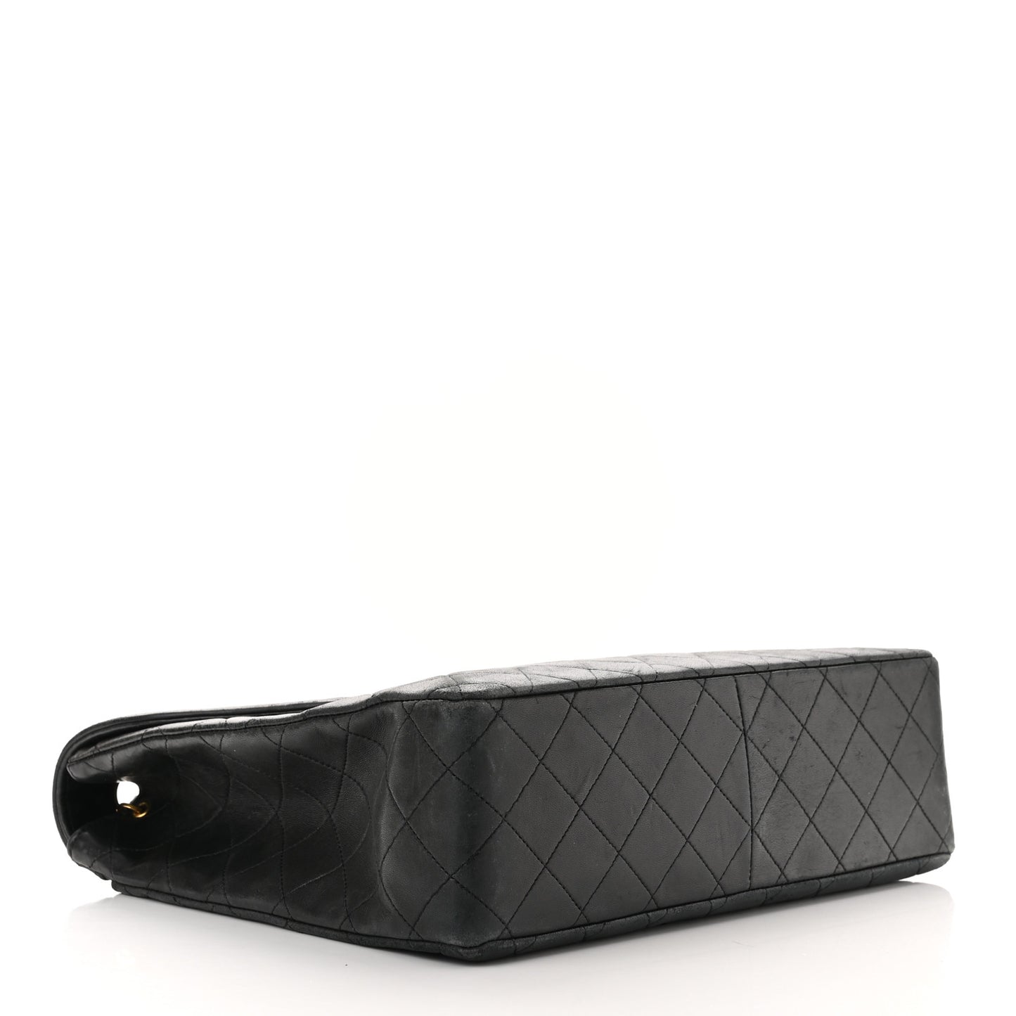 Lambskin Quilted Single Flap Black