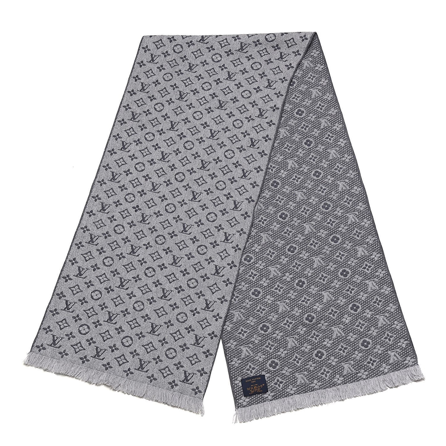 Wool Monogram Classic Scarf Grey