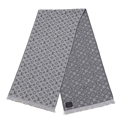 Louis Vuitton Wool Monogram Classic Scarf Grey 3 of 5
