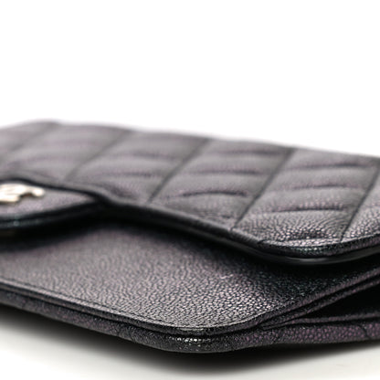 Chanel Iridescent Caviar Quilted Classic Pouch With Handle Black 10 of 11