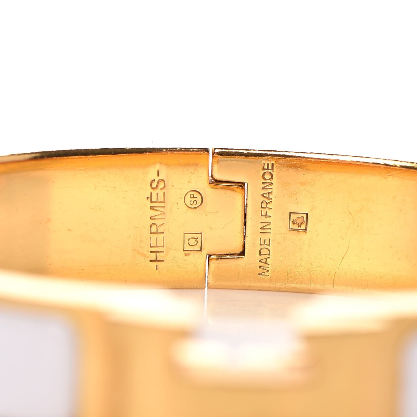 Enamel Narrow Clic Clac H Bracelet PM White