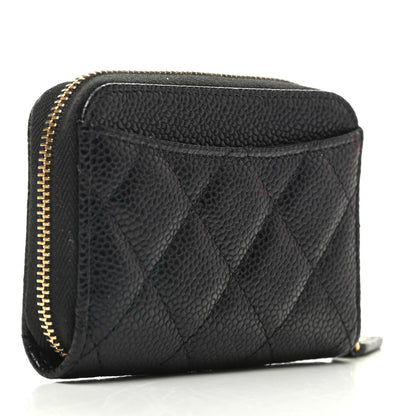 Chanel Caviar Quilted Zip Coin Purse Black 3 of 10