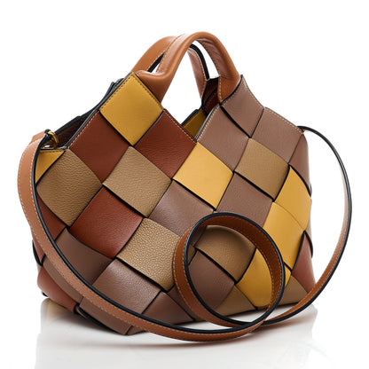 Loewe Calfskin Small Woven Basket Surplus Bag Hazelnut Camel 2 of 12