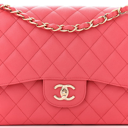 Chanel Caviar Quilted Jumbo Double Flap Dark Pink 8 of 10