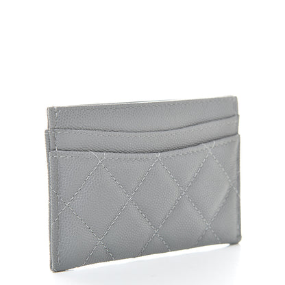 Chanel Caviar Quilted Card Holder Grey 3 of 9