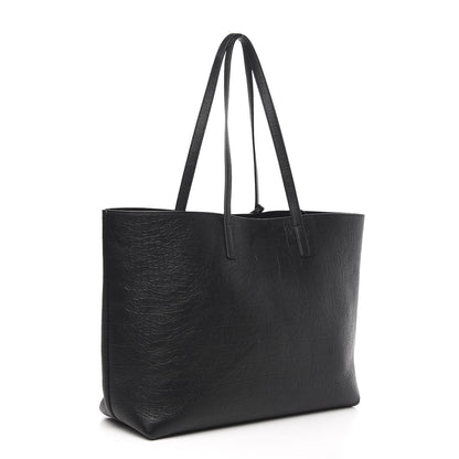 Saint Laurent Calfskin Crocodile Embossed Large Shopper Tote Black 4 of 11