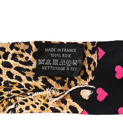 Hermes Silk Jungle Love Love Twilly Black Vert Rose Vif 3 of 6