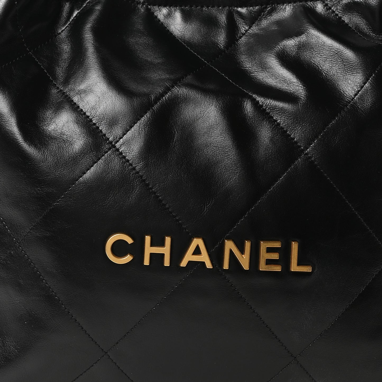 Shiny Calfskin Quilted Small Chanel 22 Black