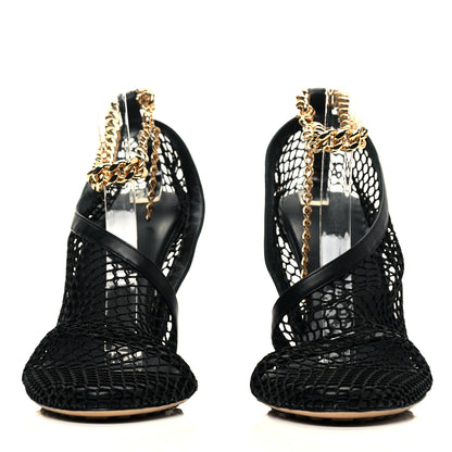 Bottega Veneta Mesh Nappa Chunky Chain Sandals 39 Black 2 of 7