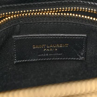 Saint Laurent Grain De Poudre Matelasse Chevron Monogram Shopping Bag Black 6 of 14