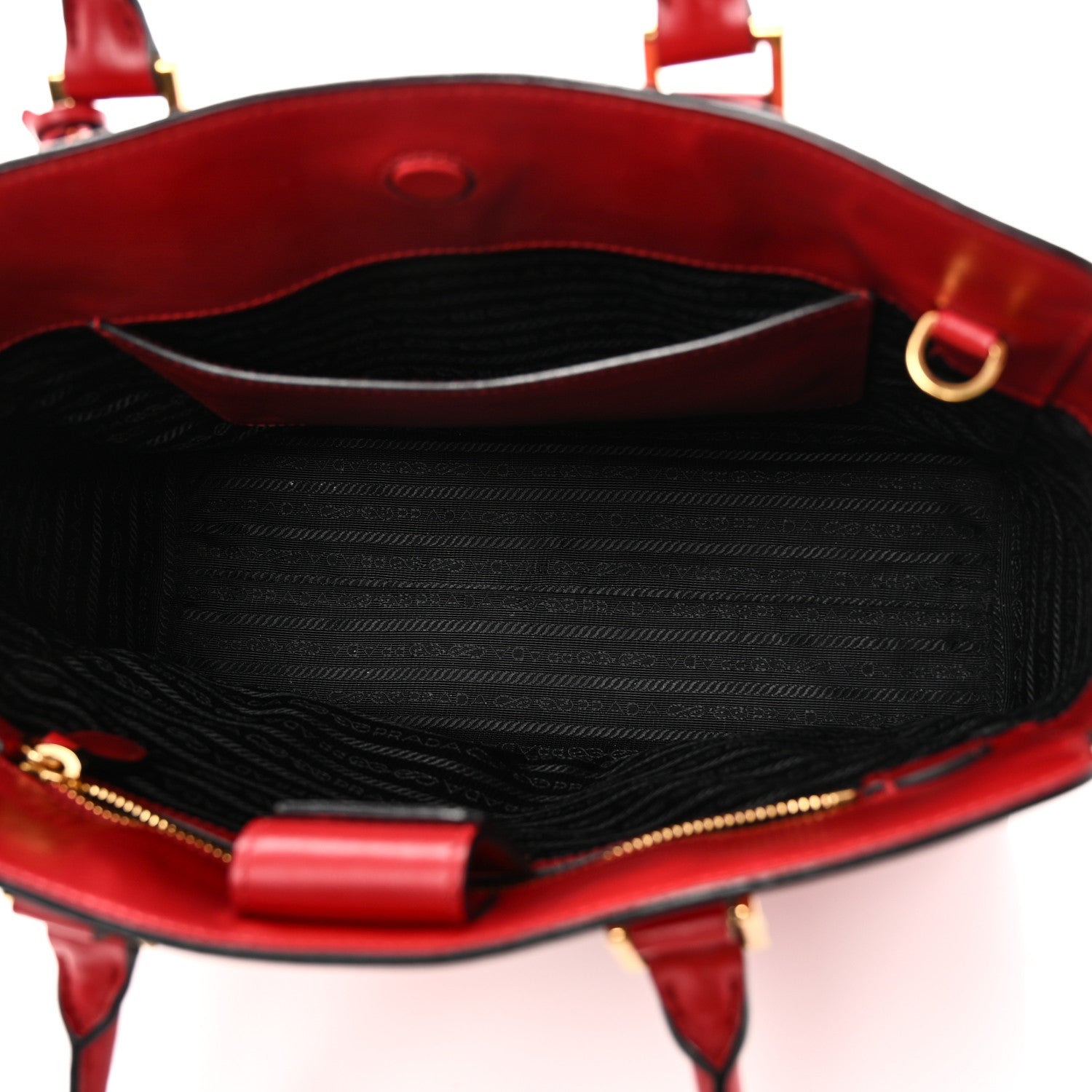 Prada Saffiano Soft Calfskin Small Zippered Tote Fuoco 5 of 9