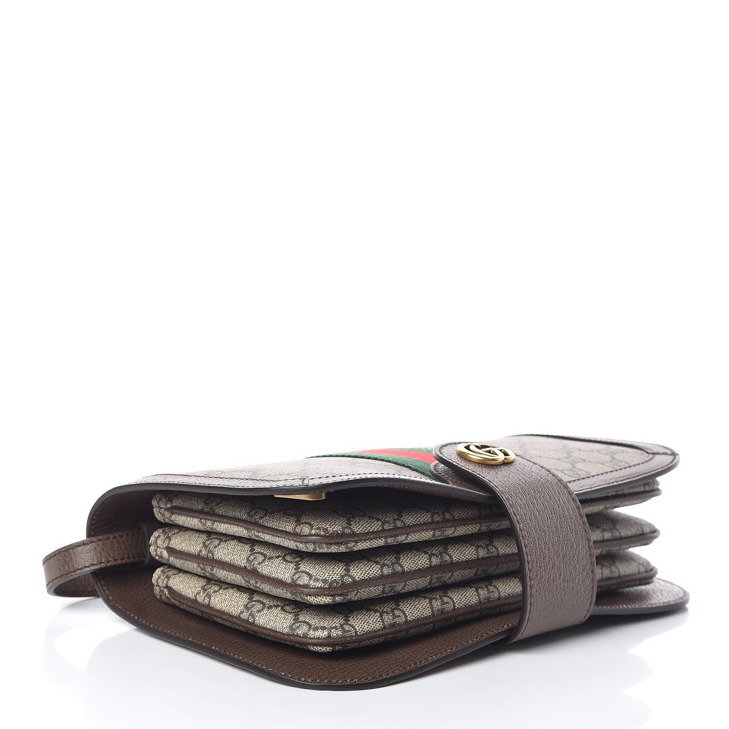 GG Supreme Monogram Web Ophidia Flap Messenger Bag Beige New Acero