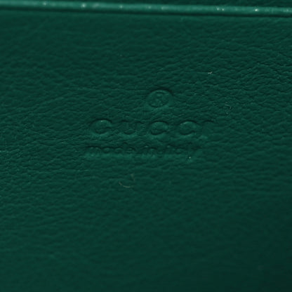 Gucci Azalea Calfskin Enamel Matelasse Diagonal Torchon GG Marmont Chain Wallet New Shamrock Emerald 9 of 13