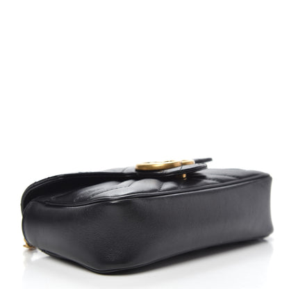 Gucci Calfskin Matelasse Super Mini GG Marmont Shoulder Bag Black 4 of 12
