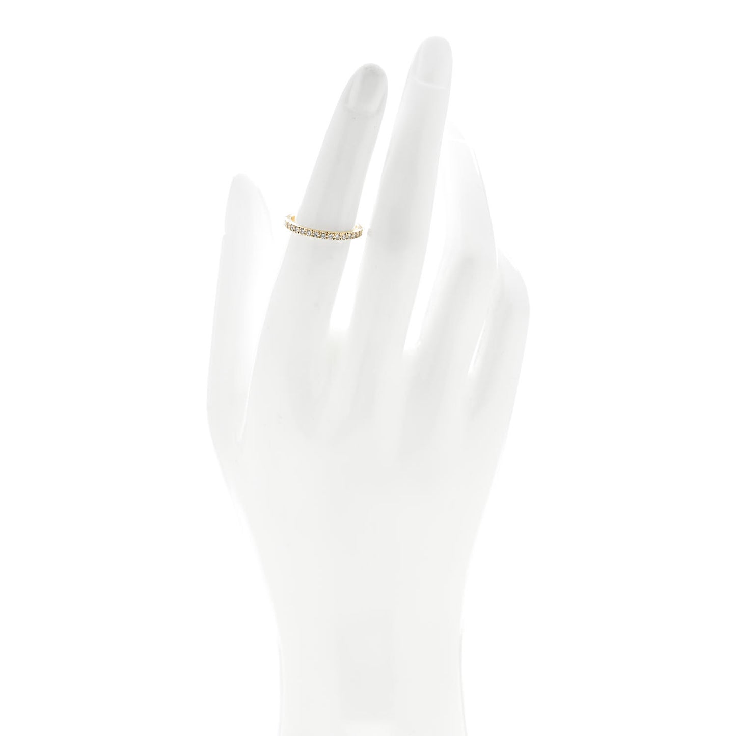 18K Yellow Gold Diamond Novo Half Circle Band Ring 50 5.5