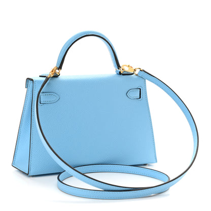Hermes Epsom Mini Kelly Sellier 20 Celeste 3 of 11