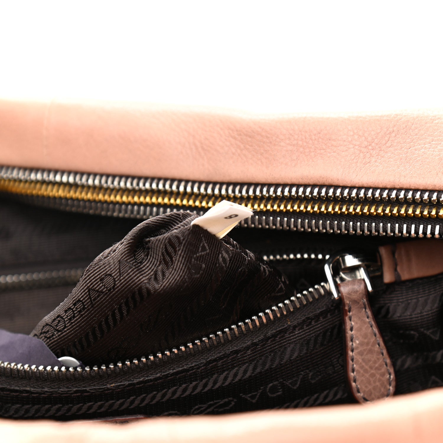 Prada Glace Calf Zippers Plaque Boston Ardesia Nudo 6 of 12