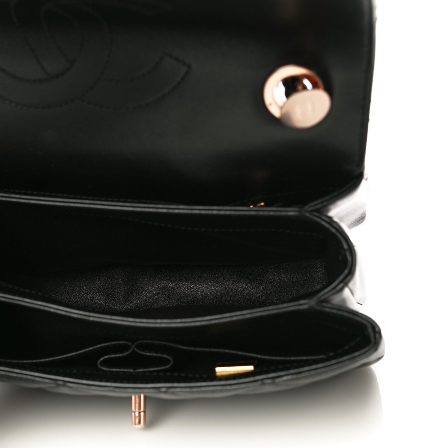 Lambskin Quilted Small Trendy CC Dual Handle Flap Bag Black
