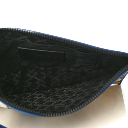 Versace Grained Calfskin Baroque Print Zip Pouch Blue 5 of 12