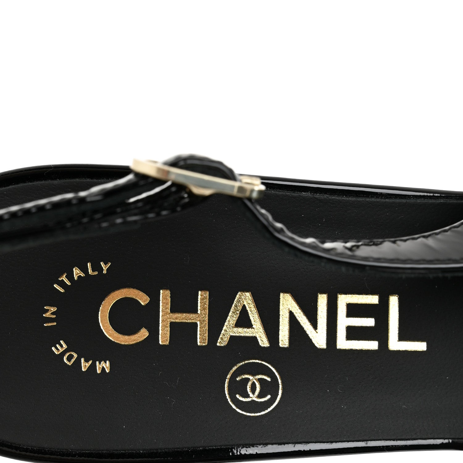 Chanel Patent Calfskin Cap Toe CC Slingback Pumps 36.5 Black 8 of 10