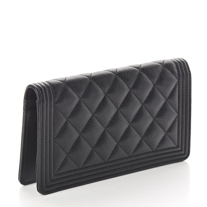 Chanel Caviar Quilted Boy Yen Wallet Black 2 of 8