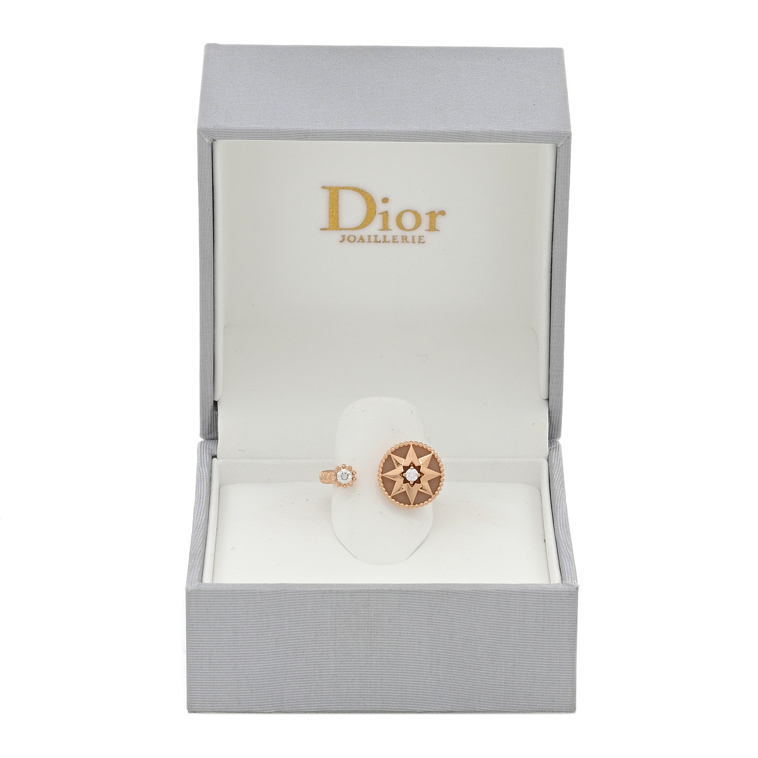 Christian Dior 18K Rose Gold Diamond Pink Opal Rose Des Vents Ring 53 6.5 5 of 5