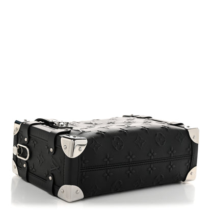 Louis Vuitton Calfskin Debossed Monogram Side Trunk Black 4 of 9