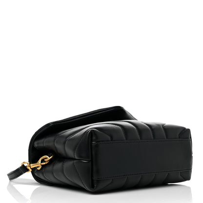 Saint Laurent Calfskin Y Quilted Monogram Toy Loulou Crossbody Bag Black 4 of 11